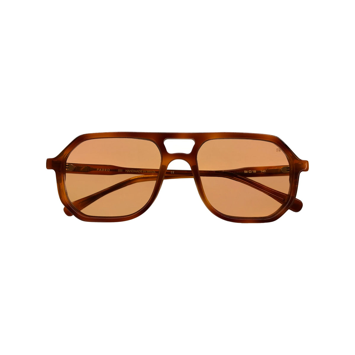 Óculos de sol Fabro Fernet — Havana Marrom Claro Lente Laranja
